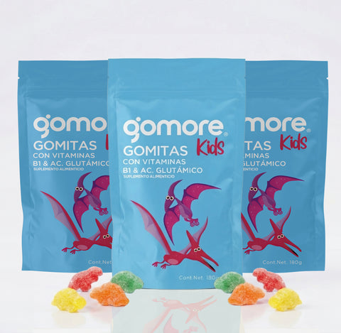 Go More Kids Vitaminas B1 & AC Glutamico (Pack 3 Bolsas)